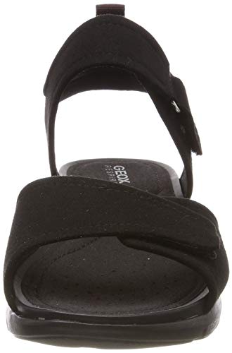 Geox D Sandal Sukie A, Sandalias con Punta Abierta para Mujer, Negro (Black C9999), 38 EU