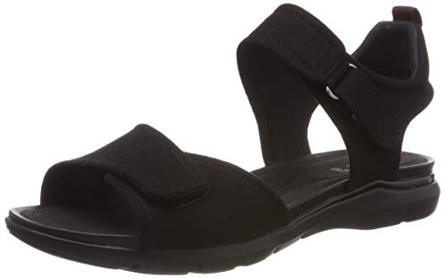 Geox D Sandal Sukie A, Sandalias con Punta Abierta para Mujer, Negro (Black C9999), 38 EU