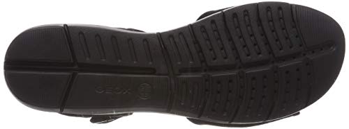 Geox D Sandal Sukie A, Sandalias con Punta Abierta para Mujer, Negro (Black C9999), 38 EU