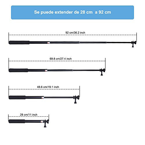 GHB Palo Selfie Gopro para Poste de Extensión Telescópica Gopro Palo con Polo Monopod para GoPro Héroe 4/3+/3/2 SJ4000 SJ5000 DV Cámara Sony Action CAM/Canon/Nikon etc.