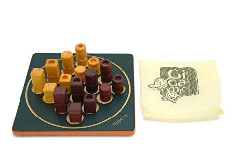 GIGAMIC QTM Quarto Mini - Juego de Mesa de Estrategia con Piezas de Madera (Importado de Alemania)