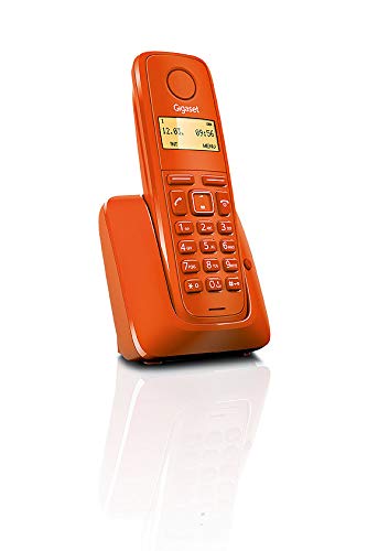 Gigaset A120 - Teléfono Inalámbrico, Agenda de 50 Contactos,, Pantalla Iluminada, Color Naranja