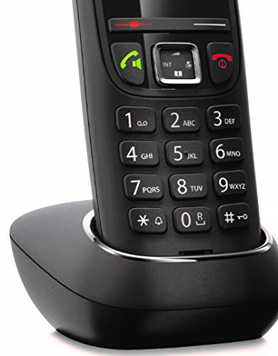 Gigaset AS405 Trio - Teléfono Inalámbrico, Pack 3 Unidades, Manos Libres, 100 Contactos, Pantalla gráfica iluminada 1.8", Letra tamaño grande, Color Negro