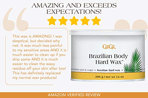 GiGi Brazilian Body Hard Wax, Cera corporal brasileña, 396 g