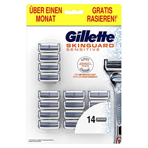 Gillette SkinGuard Sensitive - Paquete de piel sensible para hombres con 14 cuchillas de repuesto