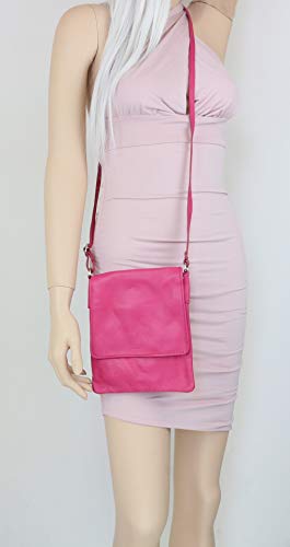 Girly Handbags Nueva bolso genuino de cuero Crossbody Pequeño mensajero piel suave - café bronceada