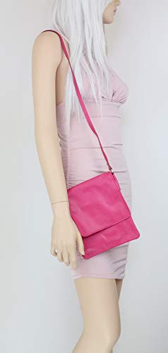 Girly Handbags Nueva bolso genuino de cuero Crossbody Pequeño mensajero piel suave - café bronceada