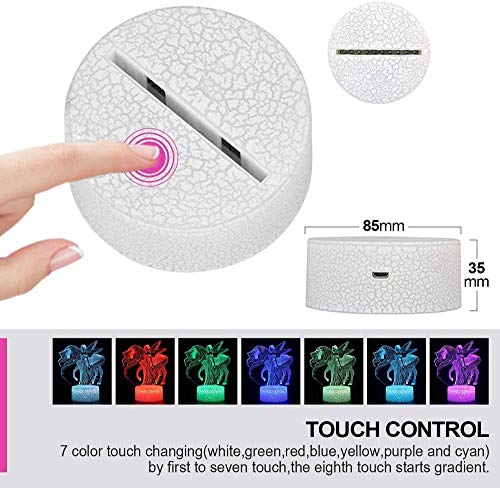 giyiohok Luz nocturna 3D Barcelona Messi Team Illusion Lámpara de mesa LED 7 colores Touch Control remoto Color Mood Lámpara USB Hogar Dormitorio Lámpara de noche