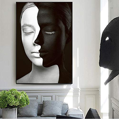 GJQFJBS Impresión en Lienzo Abstract Girl Art Prints Wall Canvas Painting Poster Family Living Room Decoration Mural A4 60x90cm