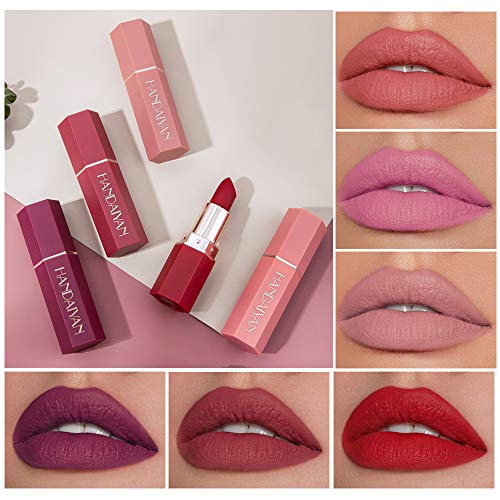 GL-Turelifes Lápiz labial mate Lápices labiales rojos aterciopelados Impermeable Suavizado de larga duración Taza antiadherente Lápices labiales de colores atractivos (# 01 melocotón)