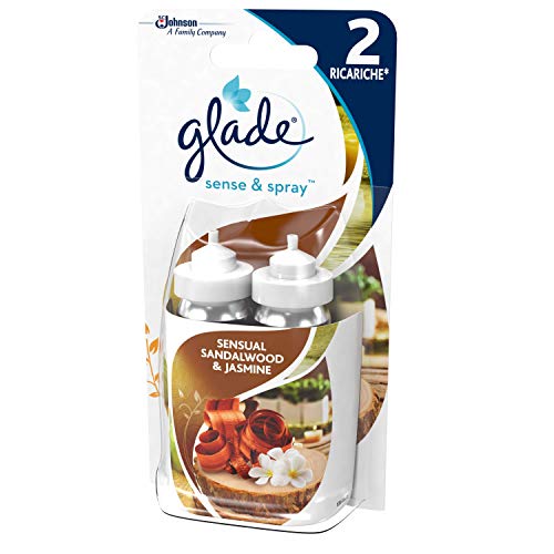 Glade Sense & Spray doble carga – Aroma de Sensual Sandalwood & Jasmine, 36 ml – [unidades 2]