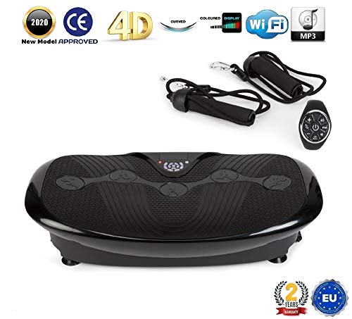 GLOBAL RELAX Zen Shaper® Plus Plataforma vibratoria oscilante Fitness - Negro (Modelo 2020) - Tabla vibradora de Gimnasia para Adelgazar y Perder Peso - 3 áreas de Ejercicio – Garantía 2 Años
