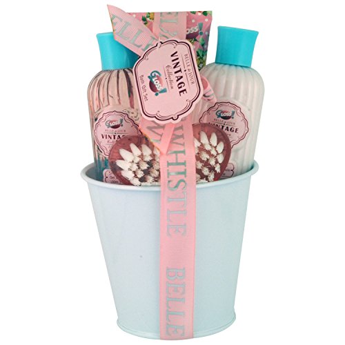 Gloss - caja de baño, caja de regalo para mujeres - Estuche de Baño Regalo - Vintage - Rosa y Vanila