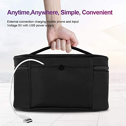 Glossia DesinfeccióN con Luz Ultravioleta Bolsa de DesinfeccióN Esterilizadores LED DesinfeccióN Caja UVC para Ropa Interior de Cepillo de Dientes Sin Ozono-Negro