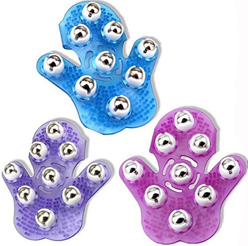 GMMH Original - Guante de masaje con 9 rodillos de 360 grados, 16 х 14 cm, Rosa., 16 x 14 cm