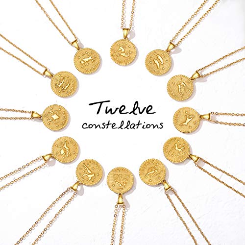 GoldChic Jewelry Libra Balanza Colgante Dorado Collar Ajustable, Acero Inoxidable con baño de Oro, Joya para Hombre y Mujer, Gratis Caja de Regalo