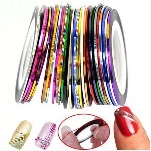 Goliton? 32 Mix Color Rolls Striping Tape Line for Nail Art Decoration Sticker DIY Tips A set of 32 kinds of colors by Goliton