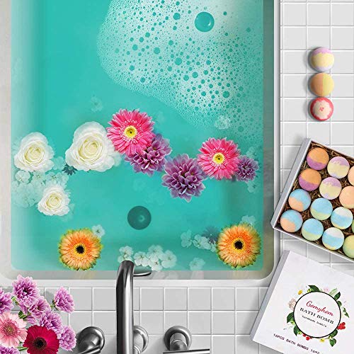 Gomyhom 16 Bombas de Baño, Sales de Baño con Aceites Esenciales Naturales, Set de Regalo de Bomba de Baño Hecho a Mano, Regalos Navidad, San Valentín, Cumpleaños para Madre, Niños, Novia, Amigas