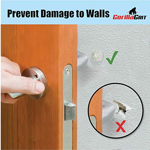 GorillaGrit Topes de perillas de Puertas Transparentes pequeños (Juego de 12) Tapones de Puertas autoadhesivos Protectores de Pared Pies de Goma para parlantes, electrónica, Muebles Claro Medio