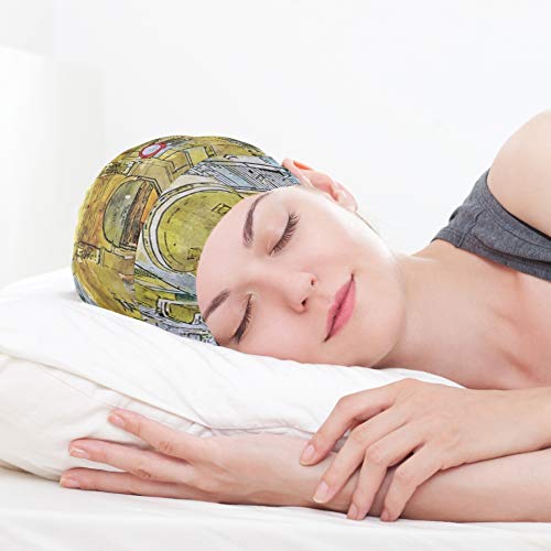 Gorro de dormir para cabello largo Calle de Barcelona Barrio gótico España Arquitectura Gorro de noche para el cabello para mujer Gorro de noche para dormir suave y duradero para mujer para rizado Ca