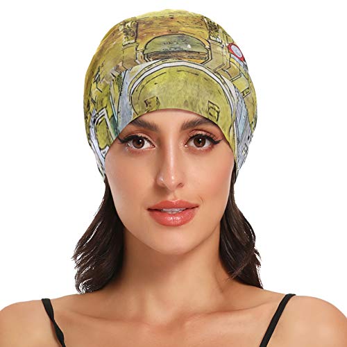 Gorro de dormir para cabello largo Calle de Barcelona Barrio gótico España Arquitectura Gorro de noche para el cabello para mujer Gorro de noche para dormir suave y duradero para mujer para rizado Ca