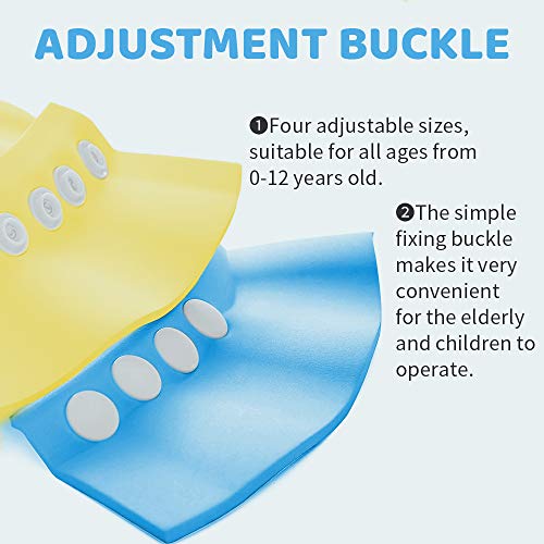 Gorro de Ducha para Bebé, ZoneYan 3pcs Gorro de Baño para Bebés, Visera Baño Bebe, Champú Ajustable para Bebé, Visera Baño Orejeras Bebe, Evite que el Agua Fluya a Ojos y de la Cara(Amarillo Azul)