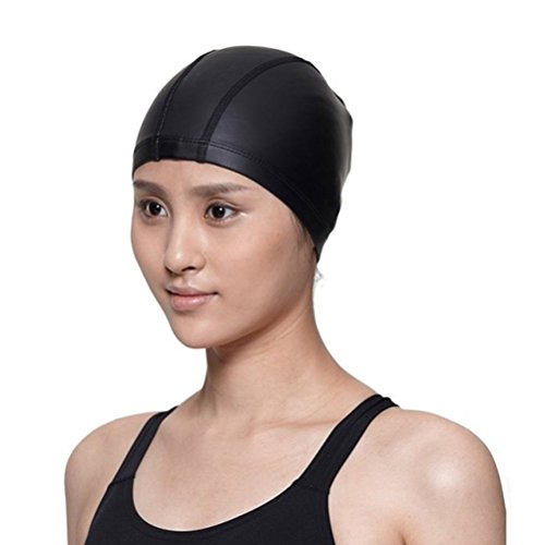 Gorro de Natación, Avril Tian Impermeable Sombrero de Pelo Largo de Sombrero de Cabeza Unisex de Recubrimiento de PU para Mujeres y Hombres para Deportes Acuáticos