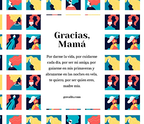 GOVALIS Vela Gracias, Mamá | Perfumadas y Aromáticas | Cera de Soja & Coco 100% Natural – Vela Día de la Madre Recuerdos Decorativas Yoga Cumpleaños Regalos Originales – 70-90 h – 390 g