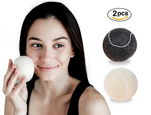Grace & Stella Co. Esponja limpiadora facial suave de konjac para limpiar las impurezas de mujeres y hombres 2 piezas