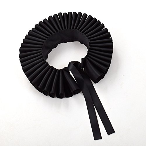 GRACEART Renacimiento Isabelino Volante Fruncido Cuello Collar (Negro)