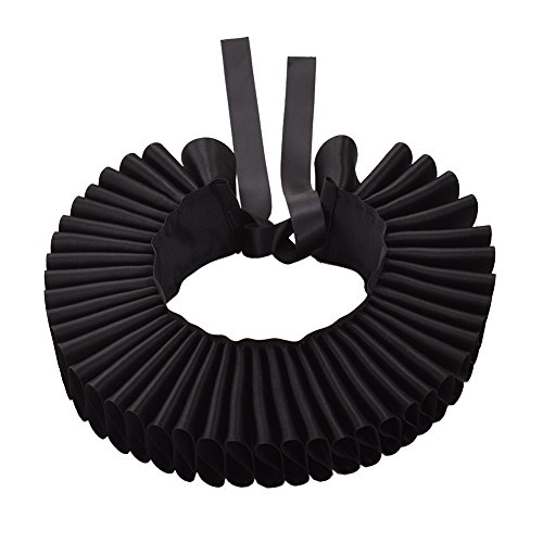 GRACEART Renacimiento Isabelino Volante Fruncido Cuello Collar (Negro)