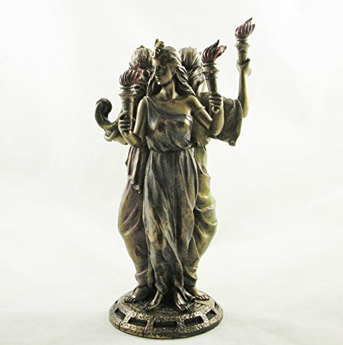 Greek Goddess Hekate Goddess of Magic Triple Figurine Bronzed Hecate Statue Ornament by NEM