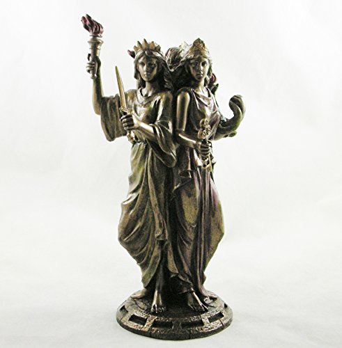 Greek Goddess Hekate Goddess of Magic Triple Figurine Bronzed Hecate Statue Ornament by NEM