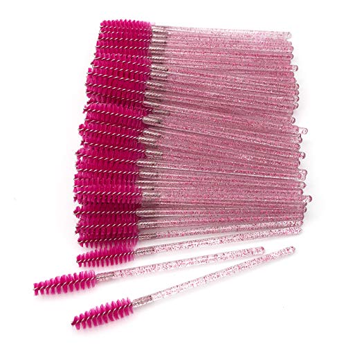 GreenLife® 50 pcs/100 pcs/150 pcs/200 pcs/300 pcs/400 pcs/600 pcs/800 pcs Eyelash Brush Mascara Wands Applicator (crystal 100Pcs, Purple)