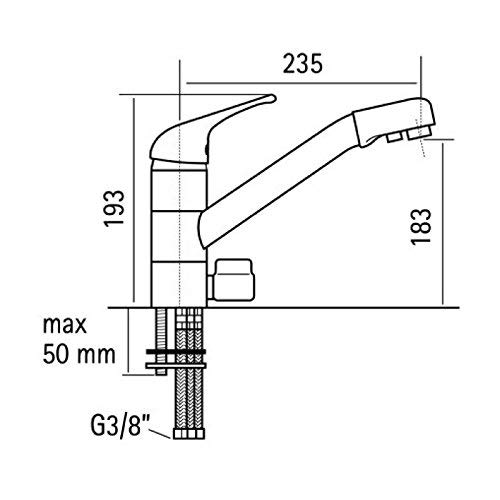 Grifo de 3 vías Siena AMWAY NKS de acero inoxidable para agua fría, caliente y filtrada. Un complemento elegante y elegante para tu filtro de agua. Adecuado para el filtro de agua Amway eSpring.
