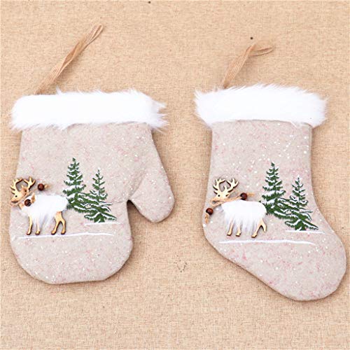 GROOMY Calcetines navideños, Christmas Christmas Tree Hanging Party Tree Decor Santa Stocking Sock Gift Candy Bags-S