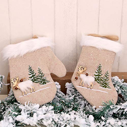 GROOMY Calcetines navideños, Christmas Christmas Tree Hanging Party Tree Decor Santa Stocking Sock Gift Candy Bags-S