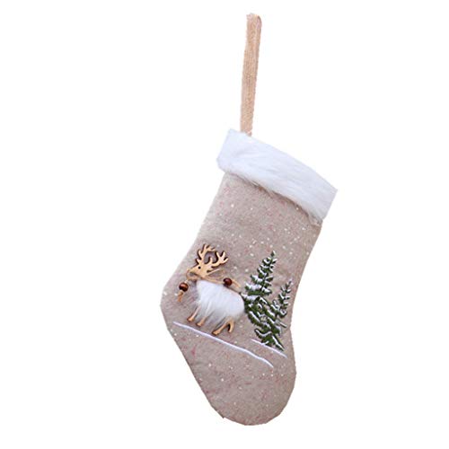 GROOMY Calcetines navideños, Christmas Christmas Tree Hanging Party Tree Decor Santa Stocking Sock Gift Candy Bags-S