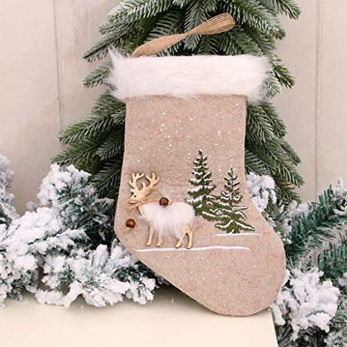 GROOMY Calcetines navideños, Christmas Christmas Tree Hanging Party Tree Decor Santa Stocking Sock Gift Candy Bags-S