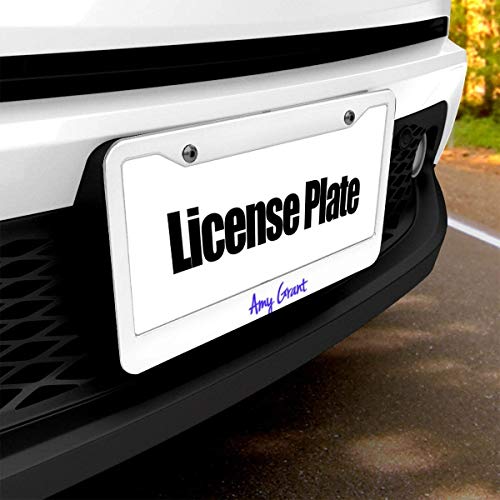 GTGTH Amy Grant Newest Thick Aluminum Alloy Polish Mirror License Plate Frames, Car Licence Plate Holder Covers for US Standard (2 Pcs 2 Holes Wide Silver)