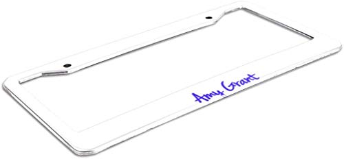GTGTH Amy Grant Newest Thick Aluminum Alloy Polish Mirror License Plate Frames, Car Licence Plate Holder Covers for US Standard (2 Pcs 2 Holes Wide Silver)