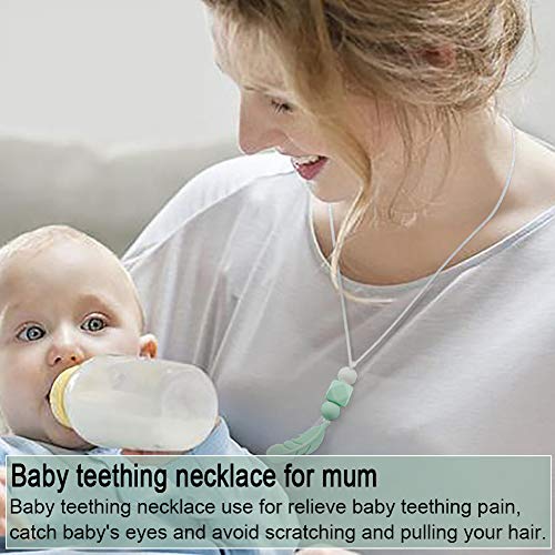 Guante mordedor bebé,bebe dentición Manoplas,Collar Lactancia,collar Hermosa Moda,Silicona flexible, SIN BPA. aliviar el dolor de encías, Masajear encías y proteger las manos. (Verde menta)