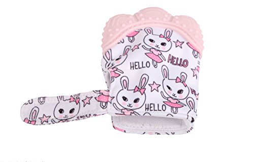 Guante Mordedor de Silicona Manopla de Dentición Regalo Original para Bebé Niña (3-12 meses, paquete de 2)
