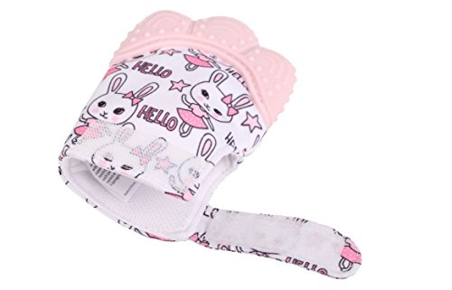 Guante Mordedor de Silicona Manopla de Dentición Regalo Original para Bebé Niña (3-12 meses, paquete de 2)