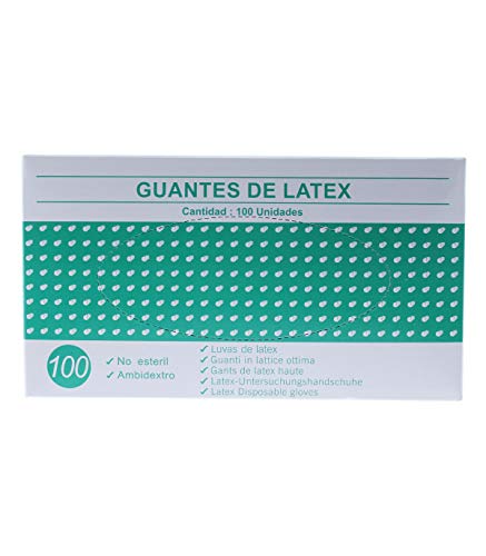 Guantes de latex caja de 100U (Pequeño) Blanco o Azul