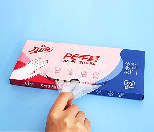 Guantes de plástico transparentes para la limpieza de la cocina, talla única, 150 Piezas