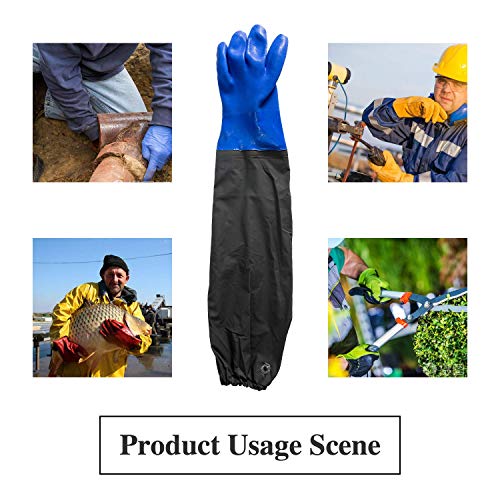 Guantes De Trabajo De Seguridad De Limpieza De Estanques Industriales Pesados Para Trabajadores De La Construcción De Goma De Manga Larga De Pvc Con Banda Elástica Resistente Al Desgaste Impermeable