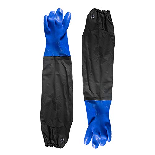 Guantes De Trabajo De Seguridad De Limpieza De Estanques Industriales Pesados Para Trabajadores De La Construcción De Goma De Manga Larga De Pvc Con Banda Elástica Resistente Al Desgaste Impermeable