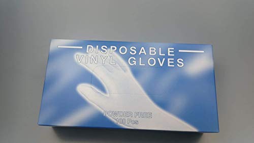Guantes de vinilo de calidad médica, transparentes desechables y sin polvo - caja de 100 unidades (M)