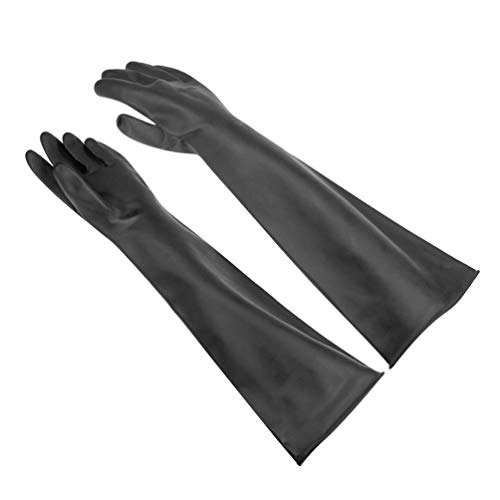Guantes químicos de látex PPE de Goma Resistente Seguridad Industrial Trabajo Guantes Largos de protección Guantes, 22"Guantes para Trabajo Pesado, Resistentes a ácidos Fuertes, 1 par